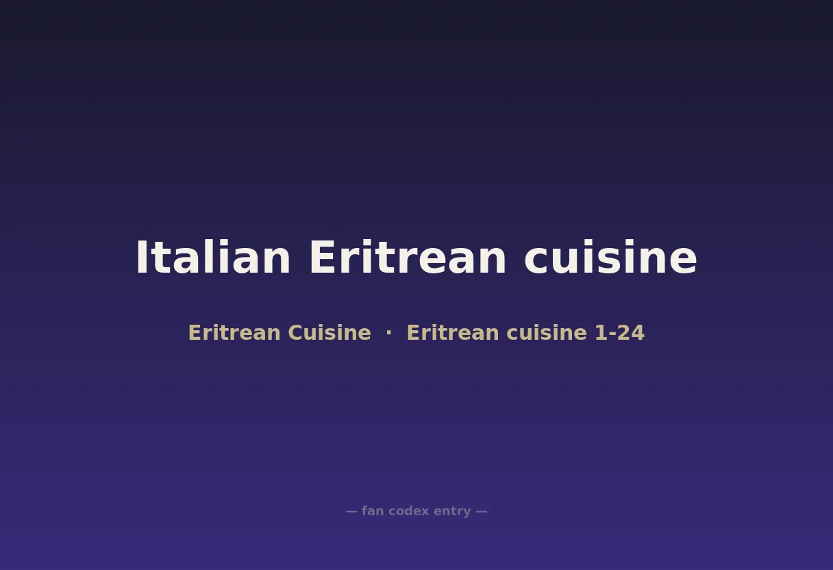 Italian Eritrean cuisine